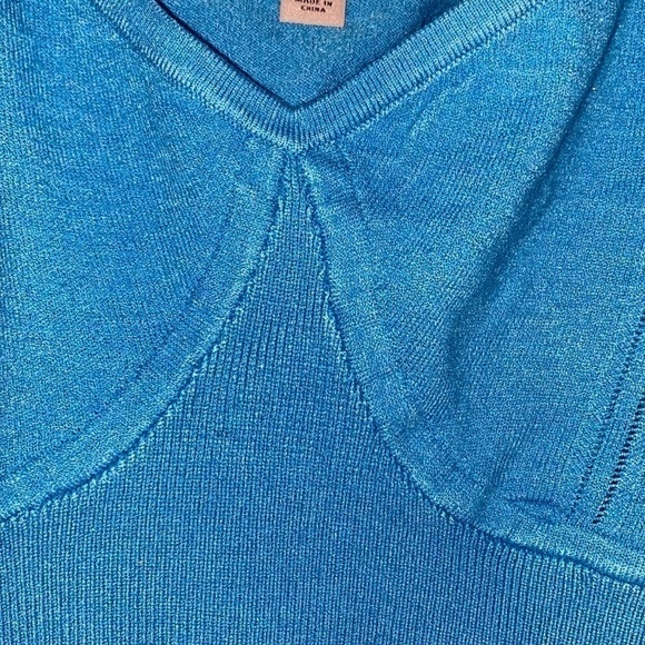 A New Day WOMAN V-Neck Bralette Sweater in a vibrant blue size XL new with tags - Picture 6 of 10